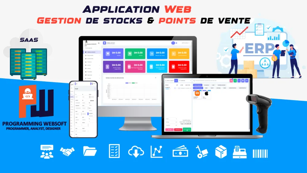 Application Web SaaS, Gestion des stocks et des points de vente