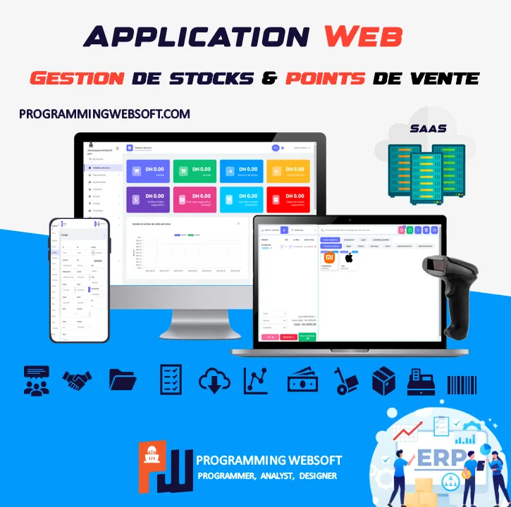 Application Web SaaS, Gestion des stocks et des points de vente